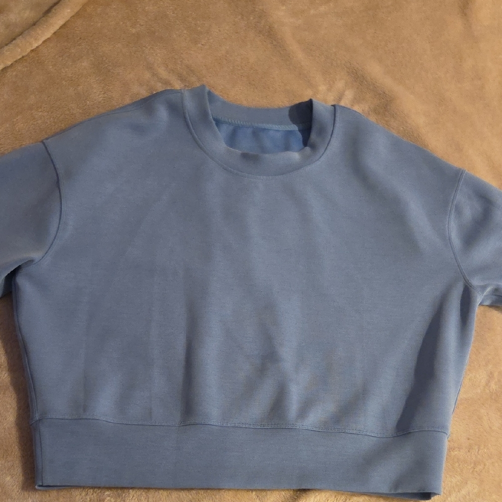 Lululemon Athletica Blue Boxy Cropped Hoodie